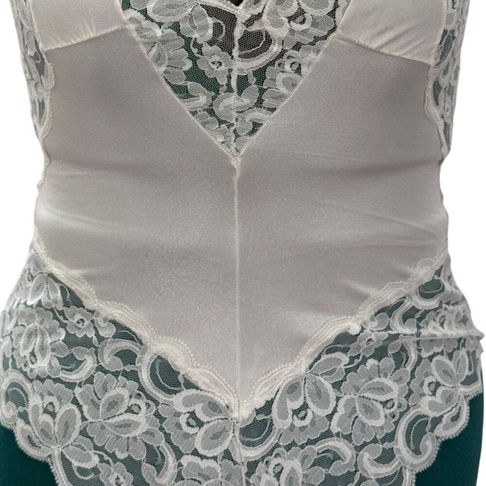 Vintage Interludes by CIRA White Lace Satin Teddy Bodysuit Lingerie Medium - Picture 5 of 16
